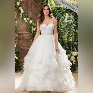 Jasmine Wedding Dress Venice Lace Organza Ball Gown.